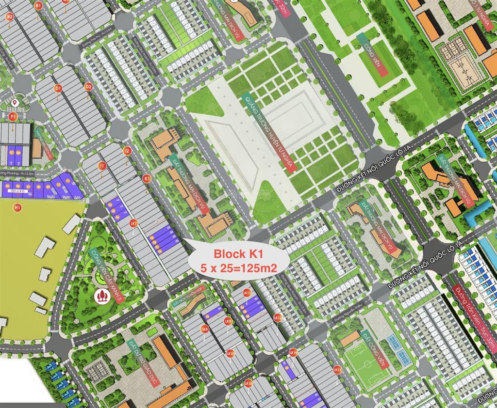 Giỏ hàng mới t7/2026, đối diện quảng trường, trung tâm tmdv, diện tích 5x25 125m2, giá nét 1,68 tỷ