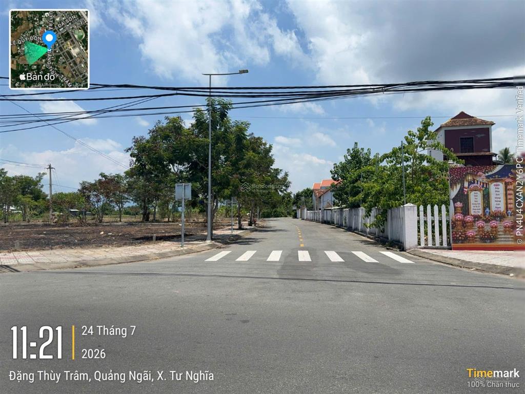 1 lô đất mặt tiền đường lớn 18m đặng thùy trâm, gần trường liên cấp la hà 50m, sổ ngay công chứng