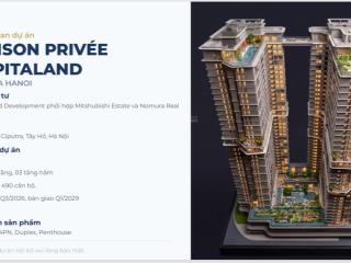 Mở bán dòng căn hộ cao cấp của chủ đầu tư capitaland tại khu đô thị ciputra hồ tây .