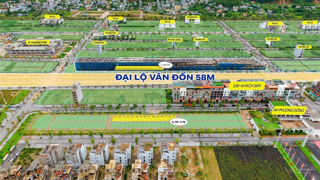 Nhà liền kề trục đường chính 58m lớn nhất đặc khu vân đồn. sở hữu khách sạn dòng tiền muôn đời