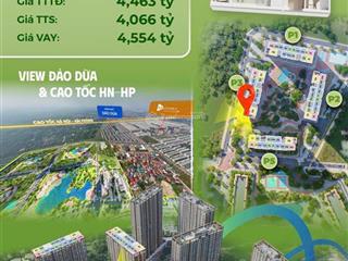 Bán gấp căn góc 2pn+ 67,5m2 chỉ 4,066tỷ view đảo dừa trực diện cao tốc tại vin oceanpark 2