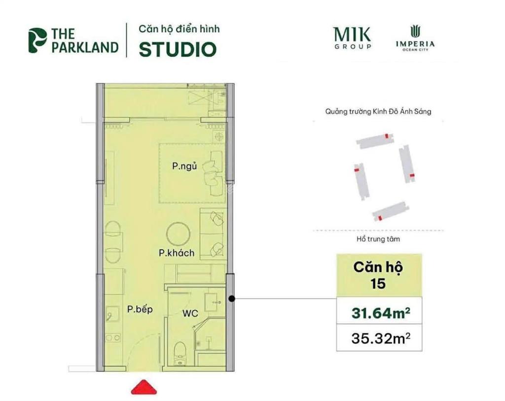 Studio hiếm tại parkland ocean park. chính chủ cần tiền bán rẻ hơn giá mua ban đầu. chỉ 2 tỷ tts