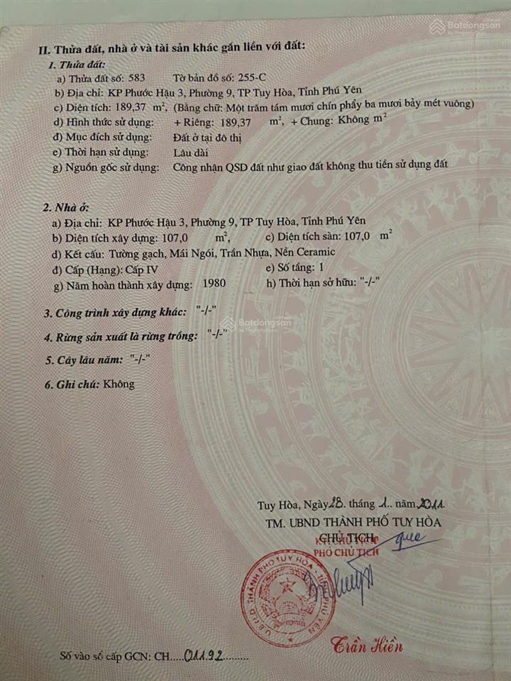 Chính chủ bán nhà đất ở phước hậu 3, tp tuy hòa, tỉnh phú yên cũ.