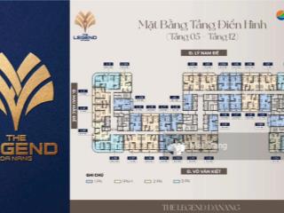 The legend đà nẵng  vị trí đầu cầu rồng căn 3 ngủ  106.8m2  ban công kính tràn viền 16m