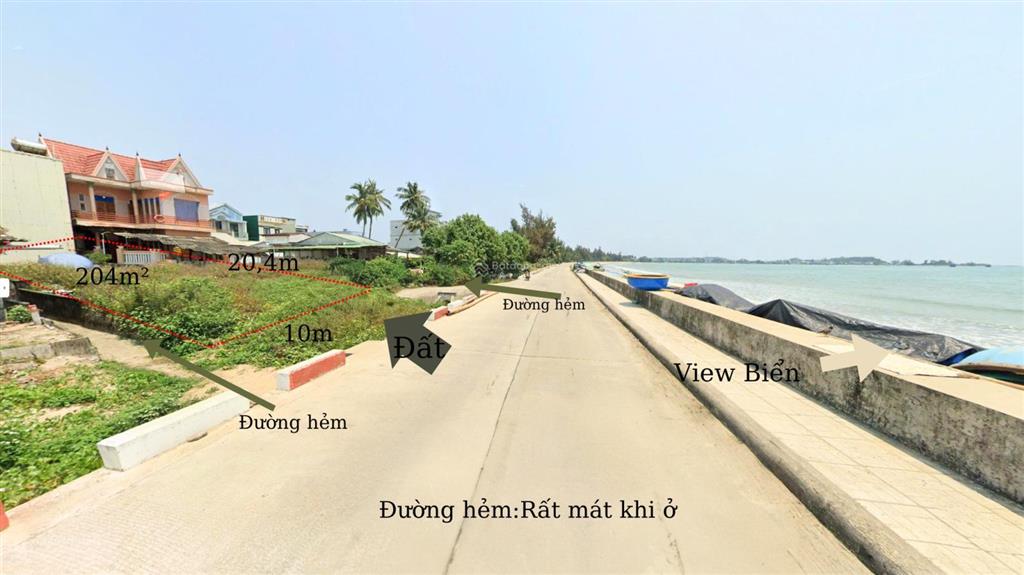 Chính chủ bán đất view sát biển mỹ khê 204m², mặt tiền 10m, 2 hẻm, đông nam, không dính qh, 5,5 tỷ