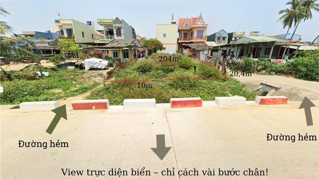 Chính chủ bán đất view sát biển mỹ khê 204m², mặt tiền 10m, 2 hẻm, đông nam, không dính qh, 5,5 tỷ