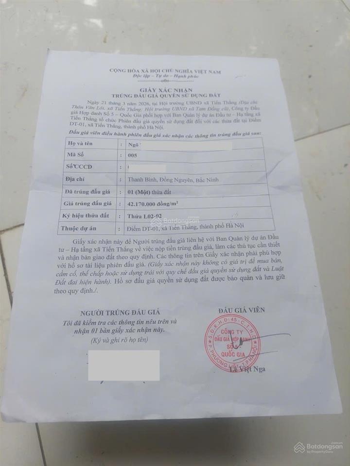 Đất đấu giá thôn yên bài xã tiến thắng hà nội