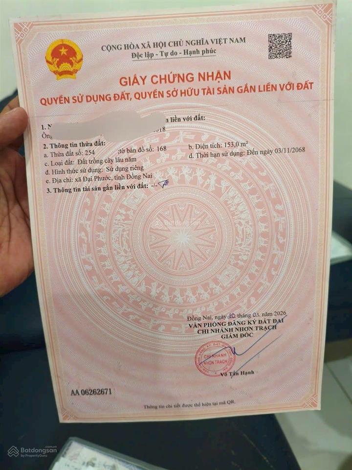 Đất trống liền kề tái định cư phước khánh