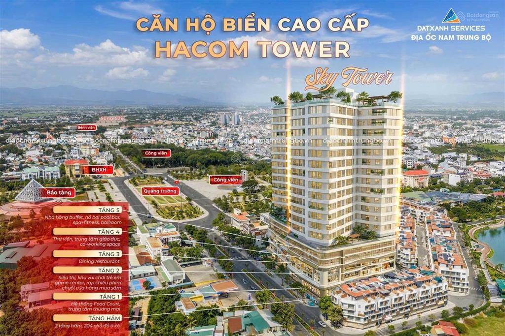 Bán căn hộ cao cấp hacom tower trả góp tiền gốc 1%/1 tháng giá trị căn hộ (15 triệu/tháng)