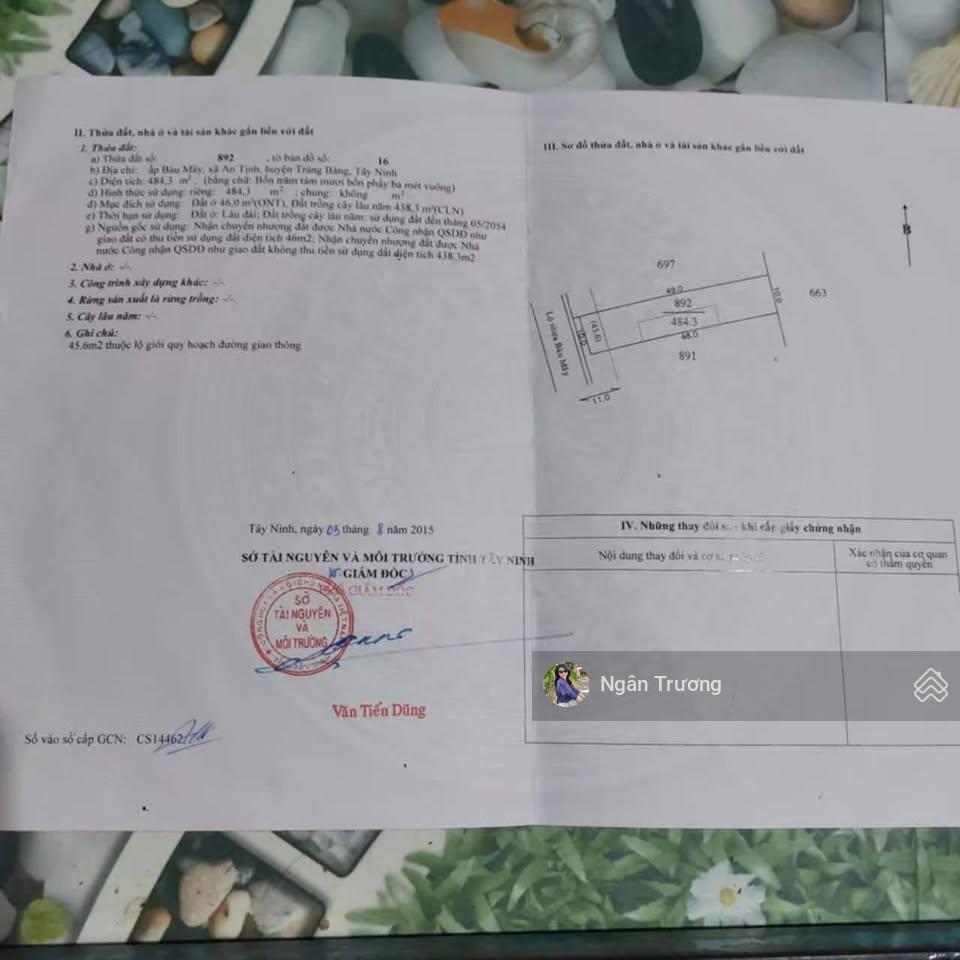 Cần tiền bán gấp đất mặt tiền nhựa bàu mây 490m2, shr, cách kcx linh trung 1km. giá 895triệu