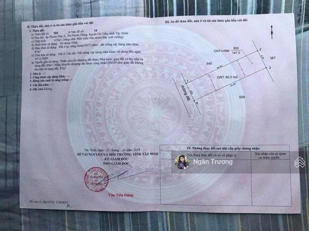 Đất đẹp trung tâm  đường nông trường  gần kcn phước đông. chỉ 450 triệu