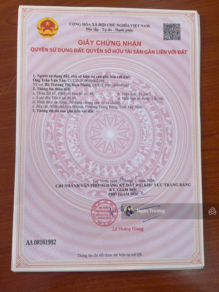 Chủ cần tiền chuyển nhà bán nhanh nhà đất gia huỳnh trảng bàng  shr  560tr