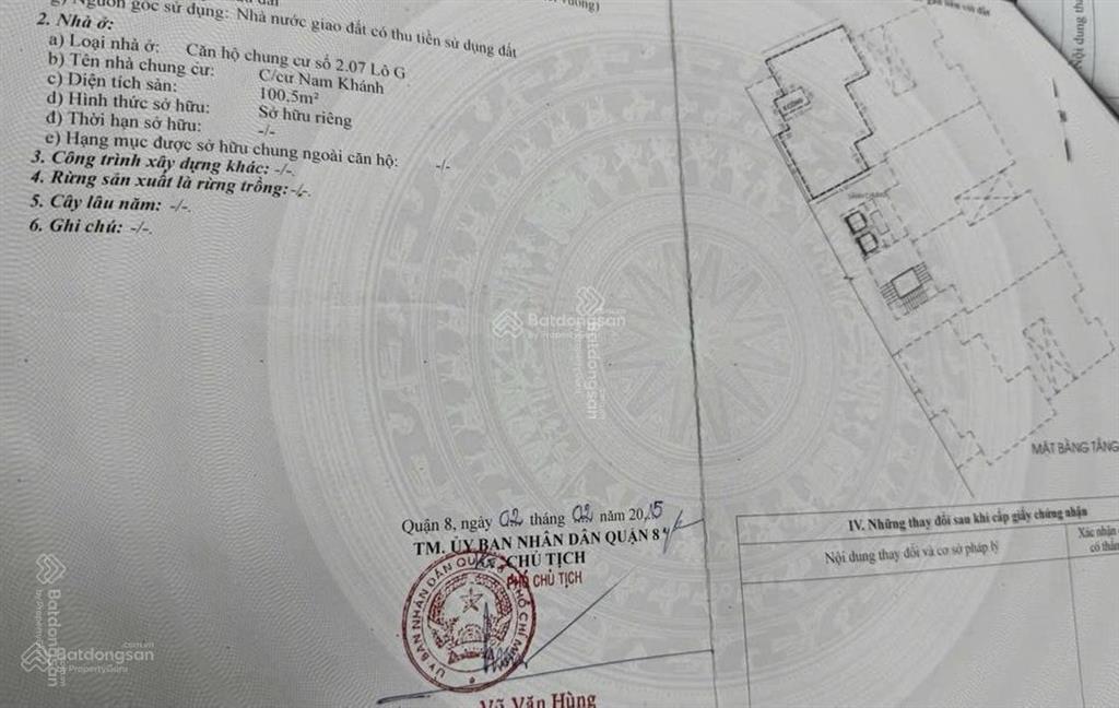 Bán cc 2pn, 2wc, 105m2 tại phường 5, quận 8, hcm, giá cực chất 4,45 tỷ