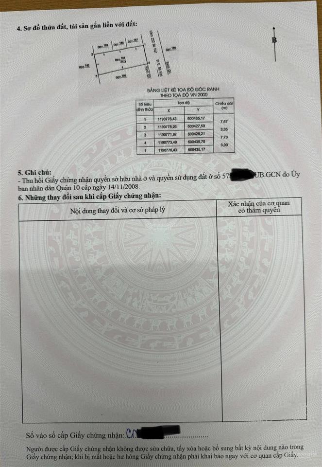 Bán nhà sau lưng căn mặt tiền bà hạt, p9, quận 10, giá chỉ với 5,9 tỷ gặp chính chủ thương lượng