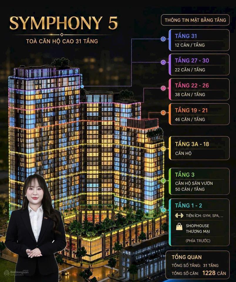 2 tỷ 732 sở hữu căn 1pn+1 | symphony 5 đà nẵng | view công viên