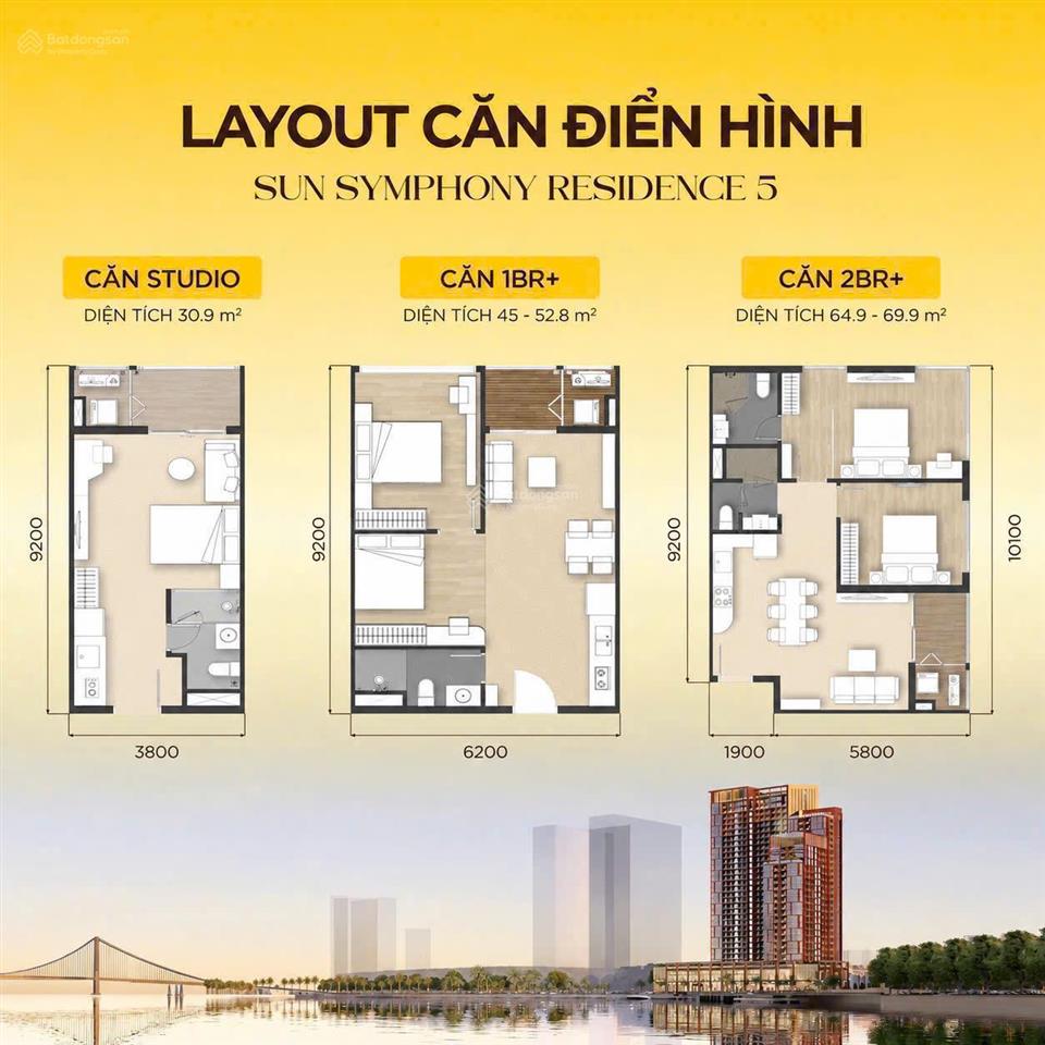 2 tỷ 732 sở hữu căn 1pn+1 | symphony 5 đà nẵng | view công viên