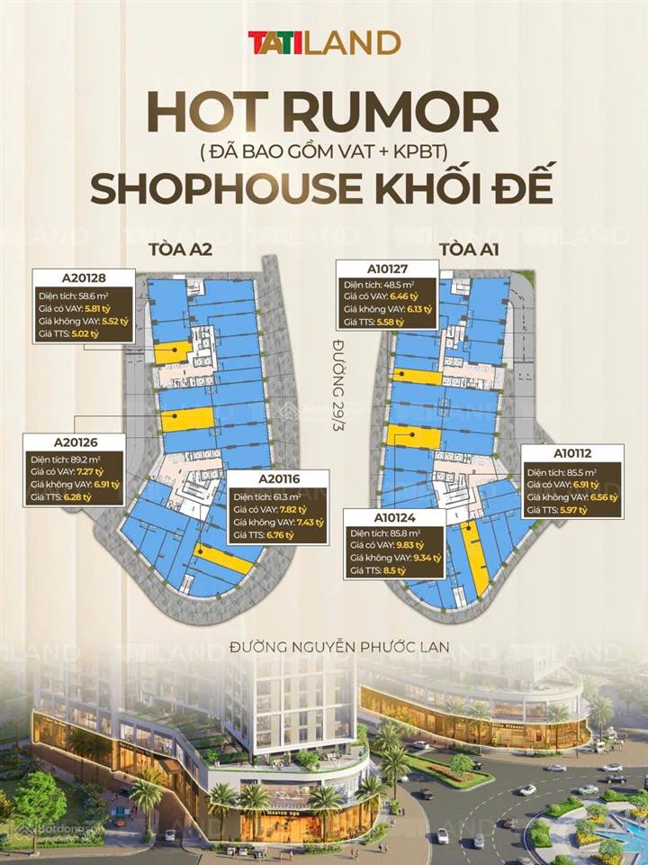 Bán shophouse trung tâm hòa xuân  mặt tiền 29/03 và nguyễn phước loan giá gốc cđt sun group