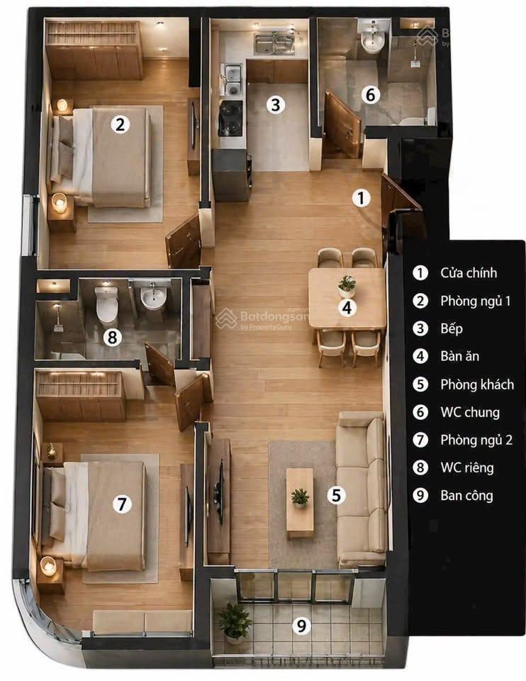 Chỉ hơn 3 tỷ sở hữu căn góc 2pn fours tower ngay trung tâm hòa xuân  đà nẵng