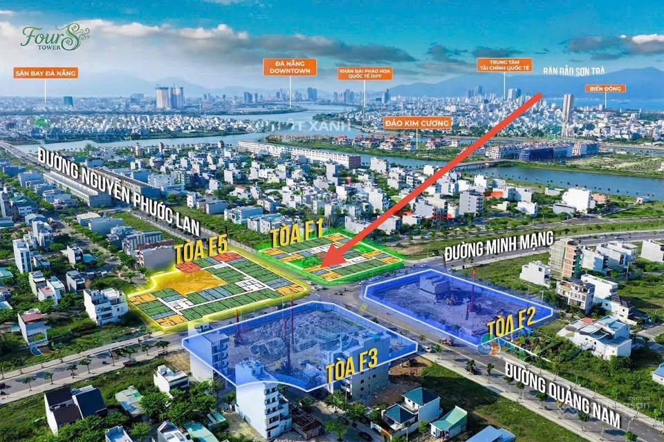 Chỉ hơn 3 tỷ sở hữu căn góc 2pn fours tower ngay trung tâm hòa xuân  đà nẵng