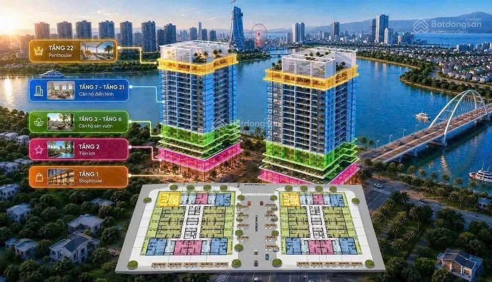 Bán penthouse slight tower full giá 3 tỷ 827 | view sông hàn, 29 tháng 3