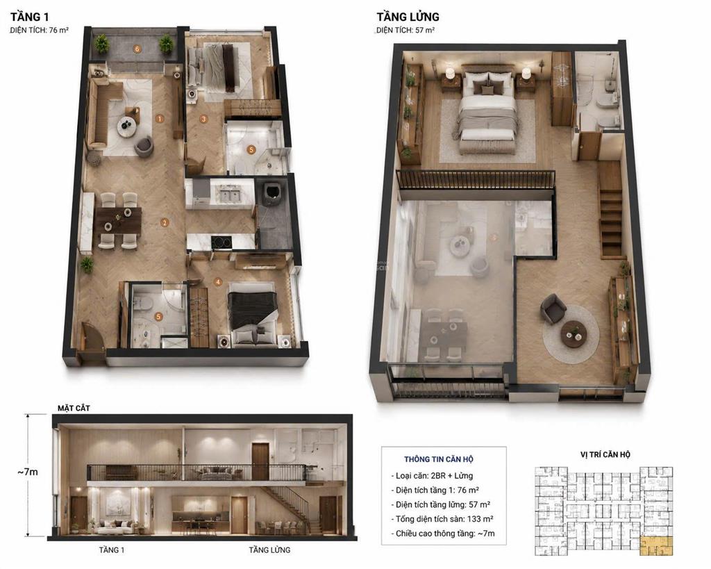 42 triệu/m2 | penthouse slight, căn hộ mặt sông vị trí riêng