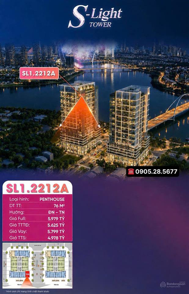 42 triệu/m2 | penthouse slight, căn hộ mặt sông vị trí riêng