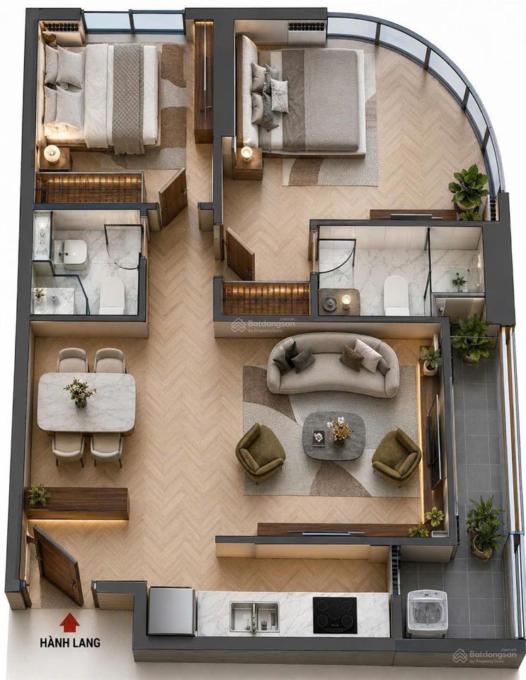 3,3 tỷ căn 2pn1wc tòa f2 fours tower. trung tâm hòa xuân đà nẵng