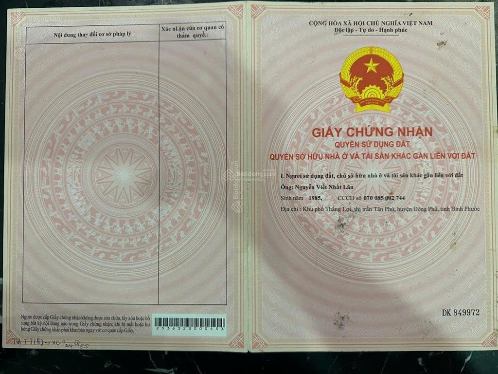 Đất nền mặt tiền đường nhựa 30m, trục chính kcn bắc đồng phú b. giá chỉ 4.4 tr/ m2.  0948 151 ***