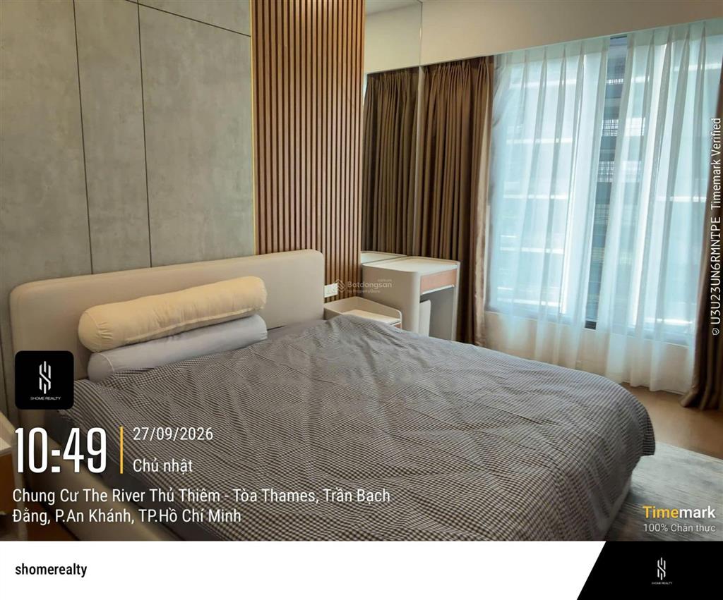 Căn 2pn the river thủ thiêm 84m²  full nt mới đẹp, trống sẵn  2 phút tới q1  giá 37tr/tháng