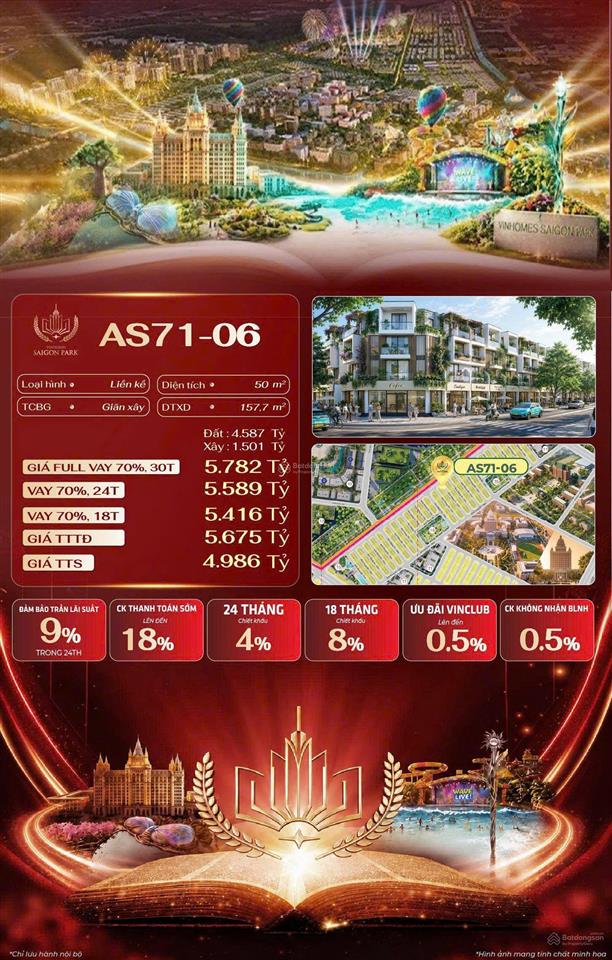 Liền kề vinhomes saigon park as6028, 80m2, ck đến 18%, hỗ trợ lãi suất 24 tháng