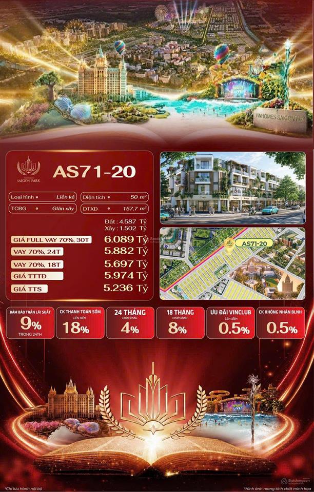 Liền kề vinhomes saigon park as6028, 80m2, ck đến 18%, hỗ trợ lãi suất 24 tháng