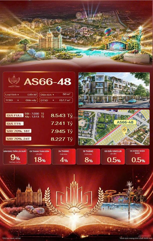 Cặp liền kề vinhomes saigon park  vốn 30% sở hữu ngay  mặt đường 19m, đối diện công viên