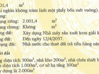 Sang nhượng 2000m kho xưởng tại cụm cn an khánh, thời hạn 2057