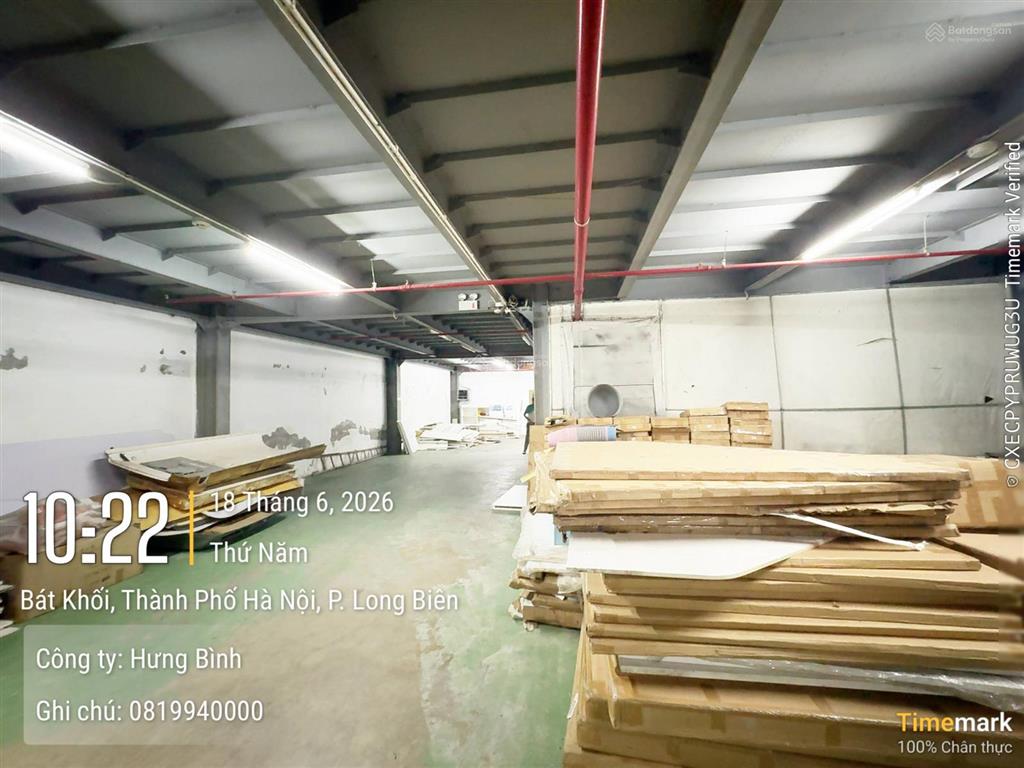 Cho thuê kho xưởng độc lập 2000m pccc tự động tại bát khối long biên