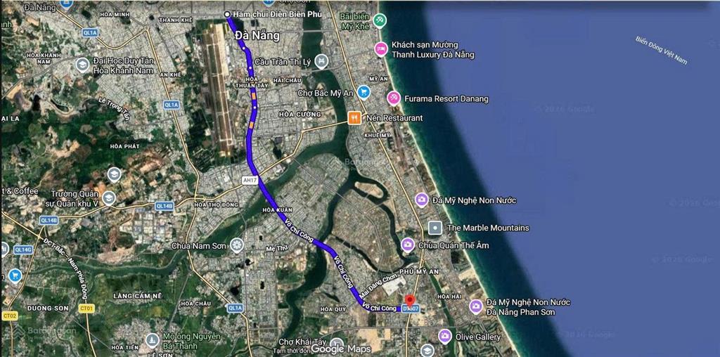 709 lô đất nền mặt đường võ chí công từ sân bay đà nẵng đến biển tân trà  giá đợt 1 cđt sungroup