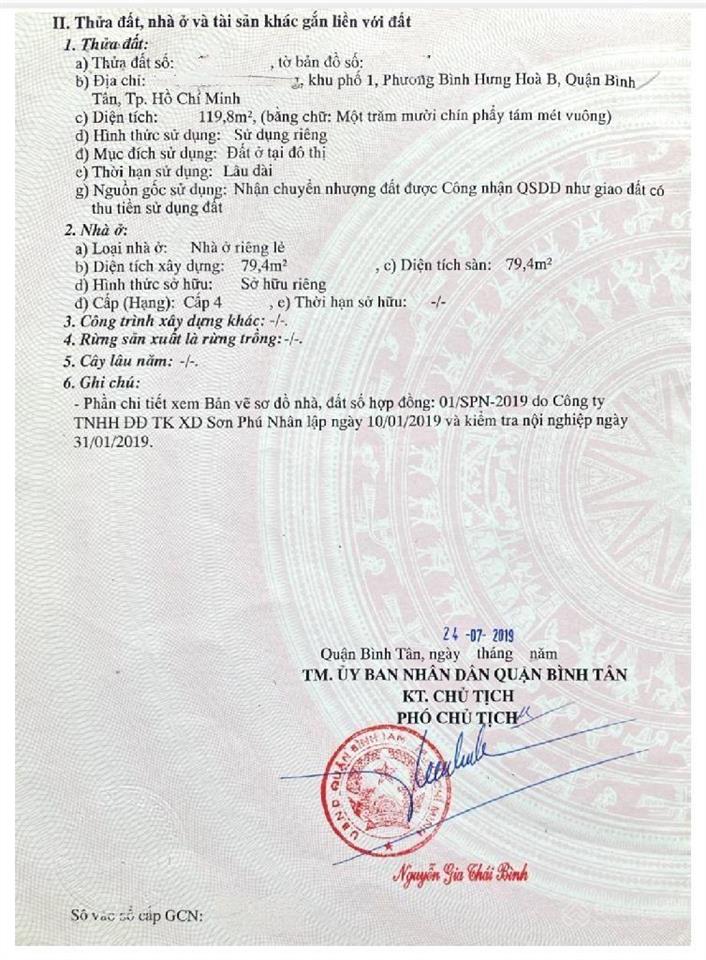 Cơ hội đầu tư vàng  119.8m2 full thổ  ngay ngã tư gò mây  chỉ 5 tỷ thương lượng tốt