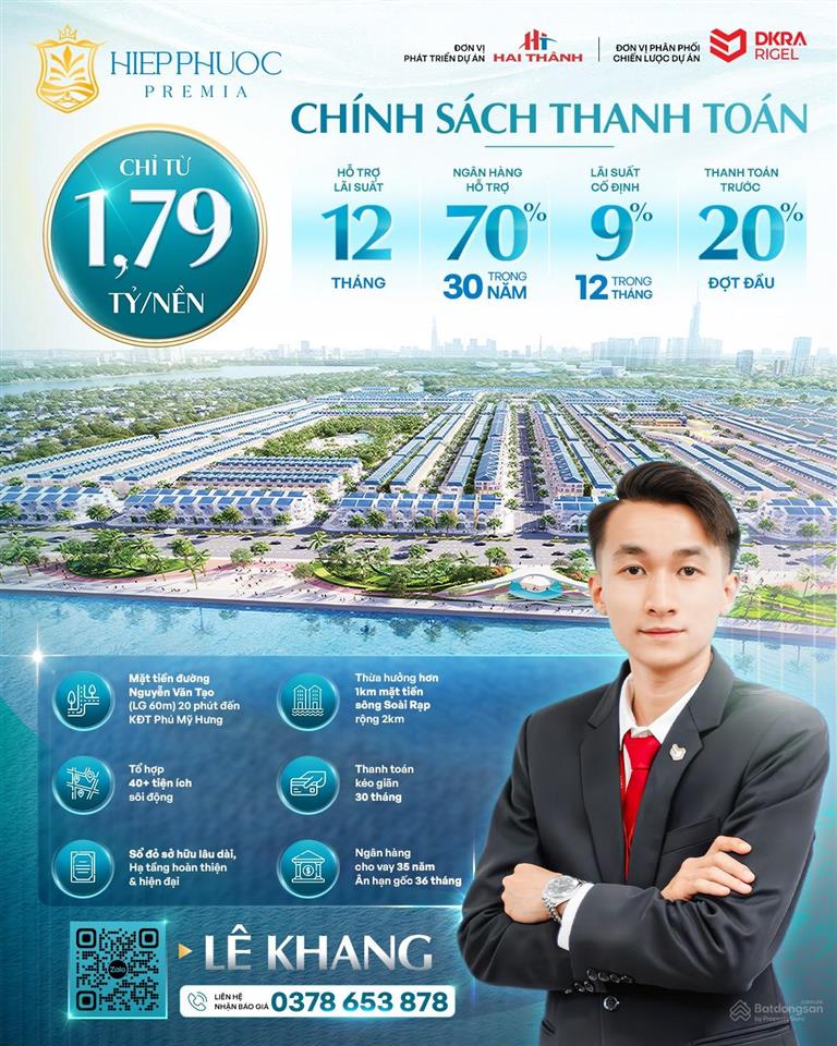 1,79 tỷ sở hữu ngay | đất nền view sông | nam sài gòn