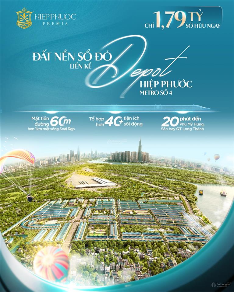 1,79 tỷ sở hữu ngay | đất nền view sông | nam sài gòn