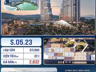 Studio aria bay t05 32,1m2 view hồ nhạc nước | tt 95% chỉ 2,251 tỷ