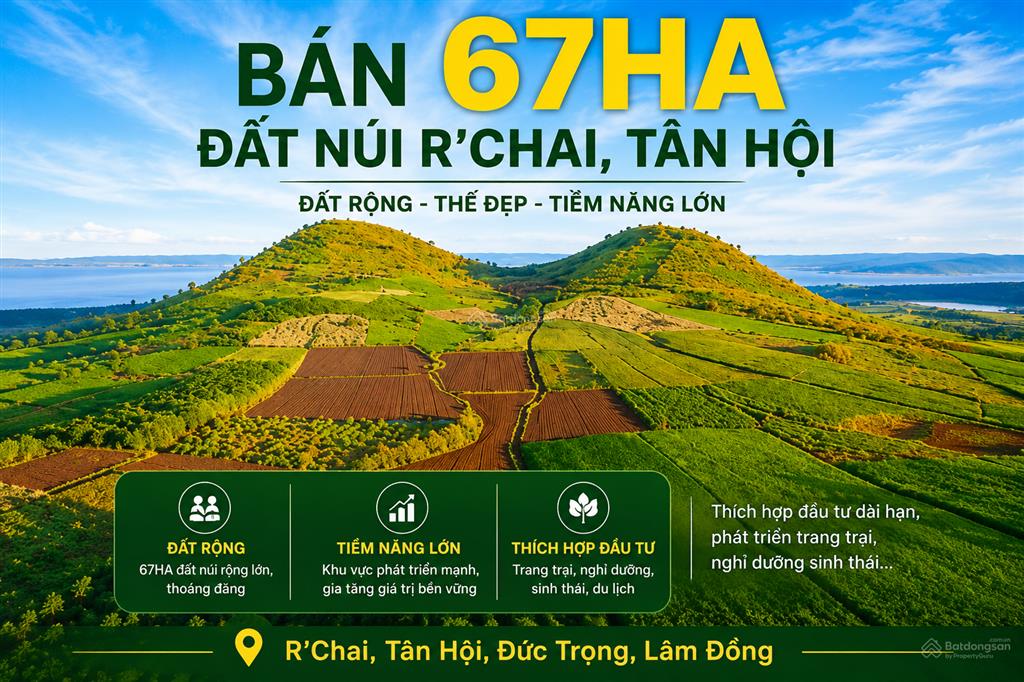 67 hecta đất núi r'chai, tân hội, đức trọng, lâm đồng