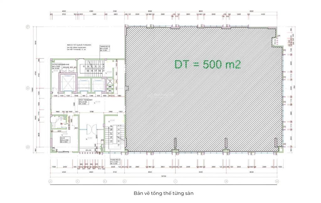 Duy nhất! văn phòng 500m2, giá 340 nghin/m2/tháng  cao ốc mộc gia