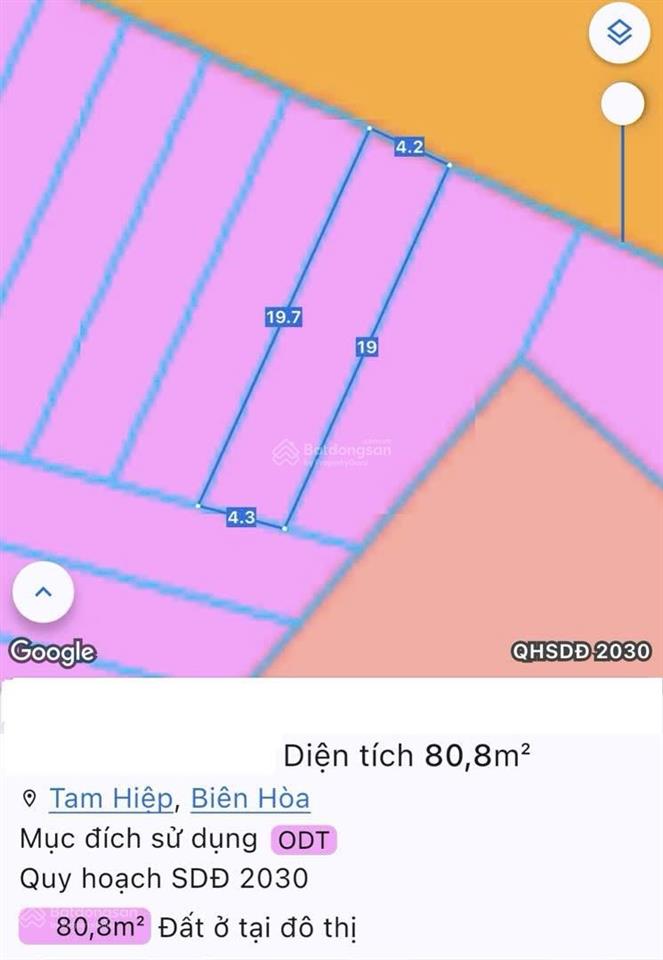 Bán lô đất thổ cư mặt tiền đường 16m, cạnh bệnh viện thành phố đồng nai giá chỉ 50 triệu/m2