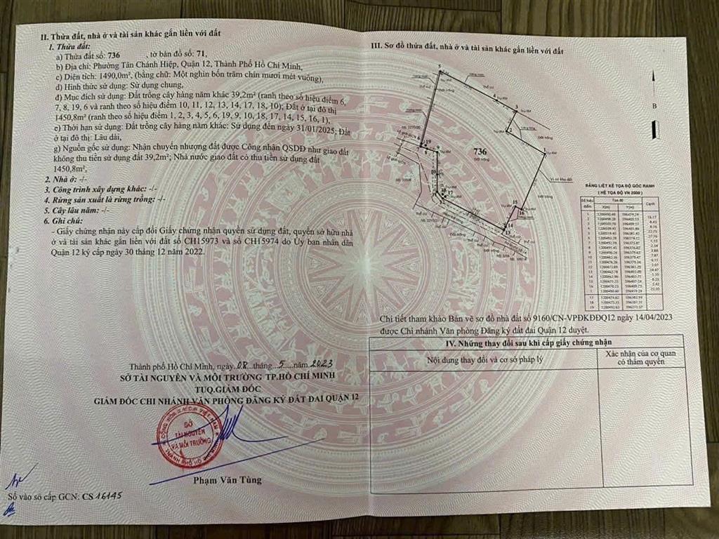 SIÊU PHẨM ĐẤT LỚN 1/ QUỐC LỘ 1A – 1.490m² FULL THỔ CƯ, Q.12