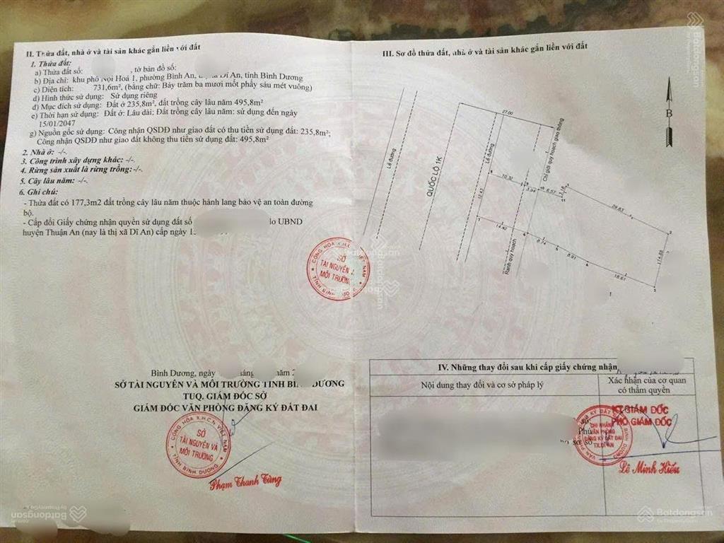 Bán đất mặt tiền quốc lộ 1k, 731m2, phường đông hòa, thành phố hồ chí minh