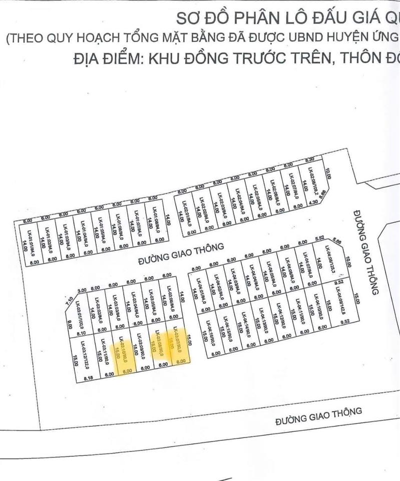 Bán lô đất đấu giá đông đình, đại cường, ứng hòa  84m², mặt tiền 6m