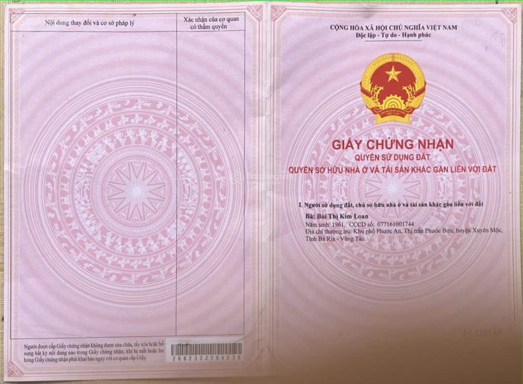 Bán đất 2.194m2 tại xã phước thuận, xuyên mộc, bà rịa vũng tàu, giá cực chất 5 triệu/m2