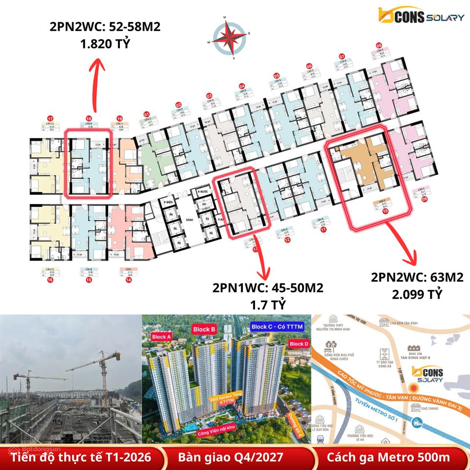 Bcons solary căn hộ giá tốt khu đông tphcm, chỉ từ 1.7tỷ sở hữu ngay căn hộ 2pn/2wc.  0768 985 ***