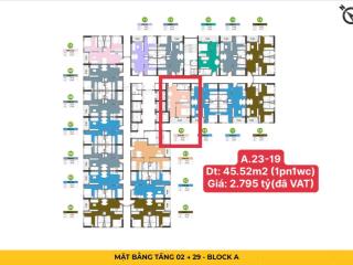 Chính chủ cần sang nhượng căn 1pn/1wc giá hd 2.795 tỷ (full vat) tại bcons center city cạnh metro