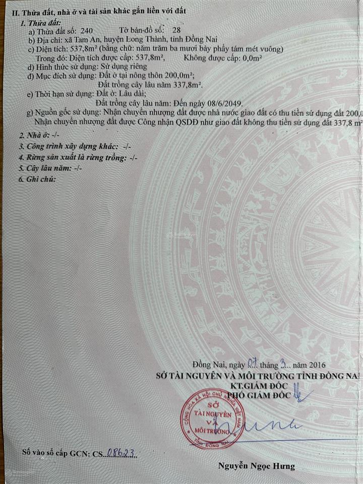 Bán đất chính chủ (xã an phước  đối diện ubnd xã tam an cũ)