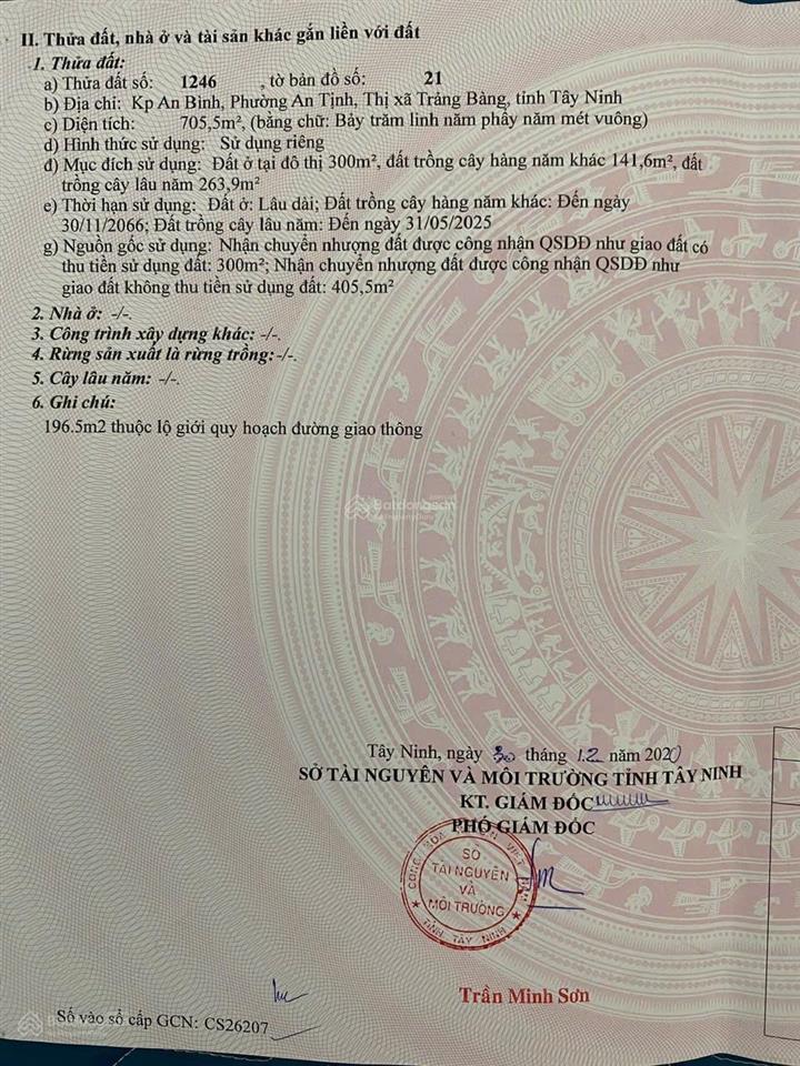 Bán đất mặt tiền quốc lộ 22, trảng bàng, tây ninh 705.5m2, giá chỉ 16 tỷ, vị trí kd đắc địa